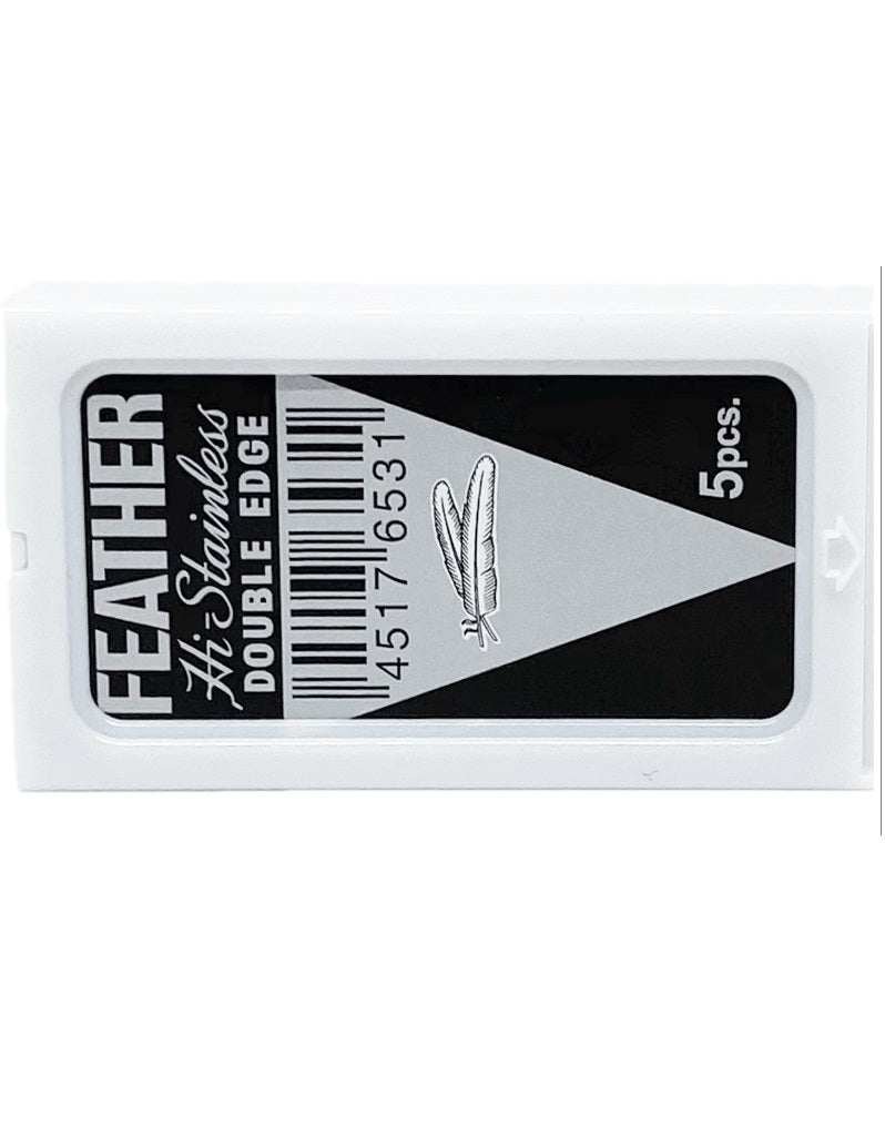 Feather double edge razor blades pack with 5 blades for shaving