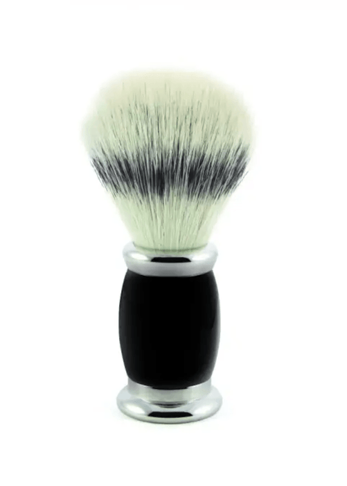 Edwin Jagger - B6SBSYNST Bulbous Black Synthetic Silver Tip Shaving Brush, Medium - New England Shaving Company