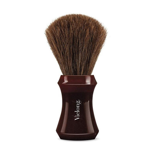 Vielong Alfil Brown Horsehair Shaving Brush with Burgundy Handle - New England Shaving Company