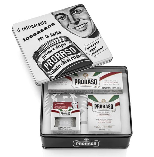 Proraso Vintage Gift Tin: Sensitive Skin Formula - White - New England Shaving Company