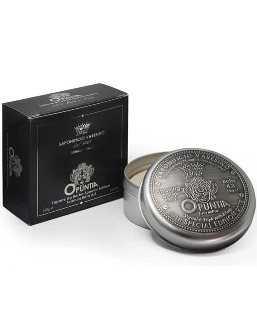 saponificio varesino opuntia shaving soap 90mm puck with prickly pear extract and fruity scent in metal tin 