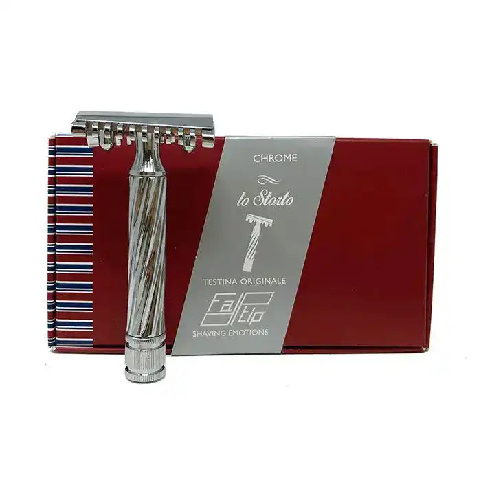 Fatip - Lo Storto Original Open Comb Safety Razor, Chrome - New England Shaving Company