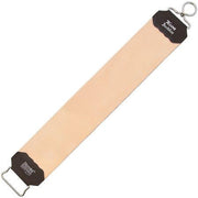 Herold 3-inch razor strop with oil and natural leather sides and nickel swivel handle made in Germany