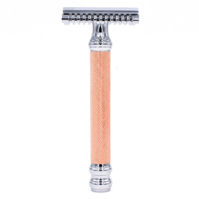 Parker - Open Comb Safety Razor 63C - Rose Gold and Chrome - New England Shaving Company