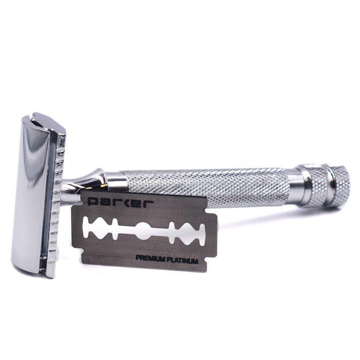 Parker - 3 Piece Safety Razor 91R - Chrome - New England Shaving Company