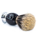 Parker - Black and Chrome Handle Pure Badger Brush with Stand - New England Shaving Company