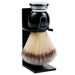 Parker - Black and Chrome Handle Synthetic Brush with Stand - New England Shaving Company