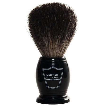 Parker - Ebony Handle Black Badger Brush with Stand - New England Shaving Company