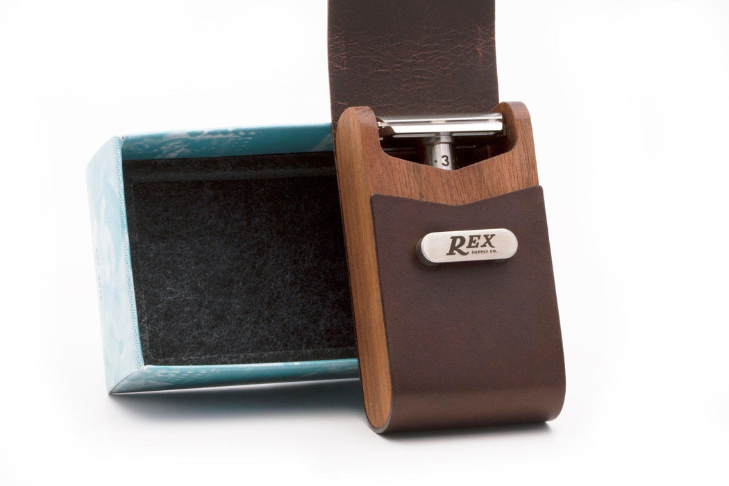 Rex Supply Co - Black Walnut Travel Case - New England Shaving Company