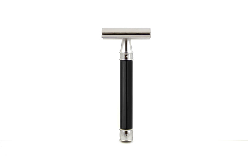 Edwin Jagger - DESGA6BL 3ONE6 Stainless Steel Black Double Edge Safety Razor - New England Shaving Company
