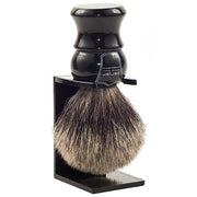Parker - Ebony Handle Pure Badger Brush with Stand - New England Shaving Company