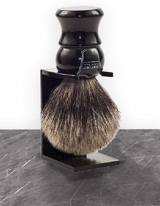 Parker - Ebony Handle Pure Badger Brush with Stand - New England Shaving Company