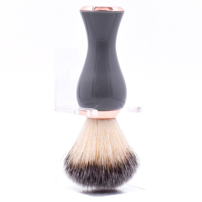 Parker - Gray and Rose Gold Handle Synthetic Brush with Stand - New England Shaving Company