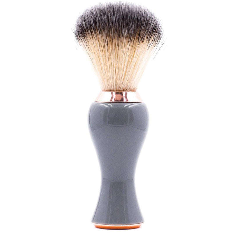 Parker - Gray and Rose Gold Handle Synthetic Brush with Stand - New England Shaving Company