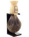 Parker - Ivory Handle Pure Badger Shaving Brush with Stand - New England Shaving Company