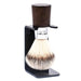 Parker - Walnut and Chrome Handle Synthetic Brush with Stand - New England Shaving Company
