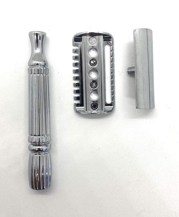 Safety Razor - Open and Closed Comb - Chrome Plated - New England Shaving Company