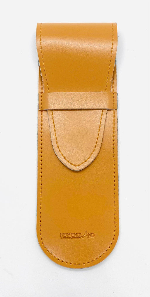 Leather Straight Razor Case - Tan Natural Leather - New England Shaving Company