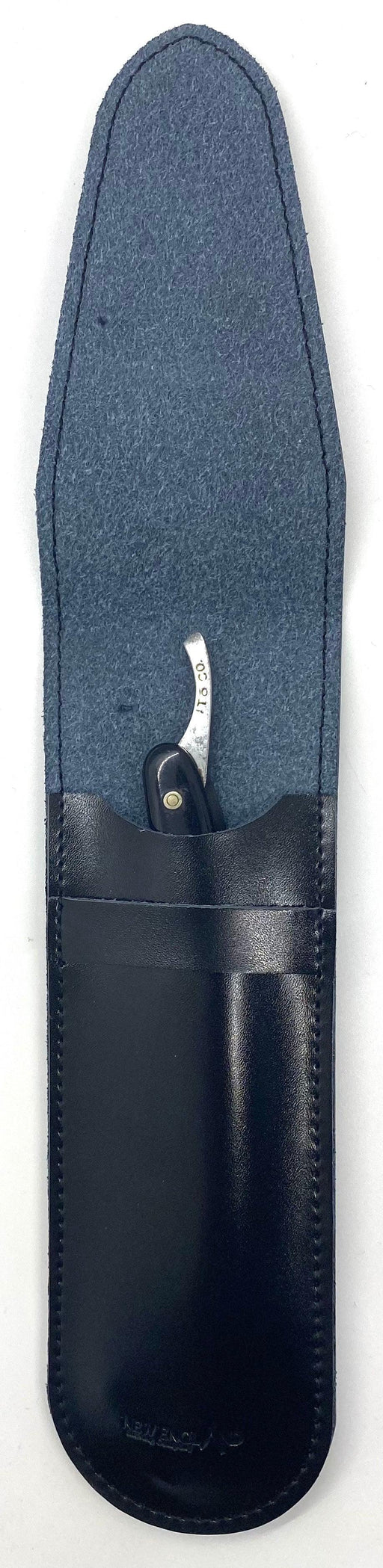 Leather Straight Razor Case - Black Leather - New England Shaving Company