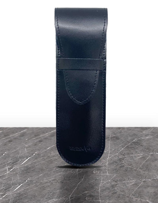 Leather Straight Razor Case - Black Leather - New England Shaving Company