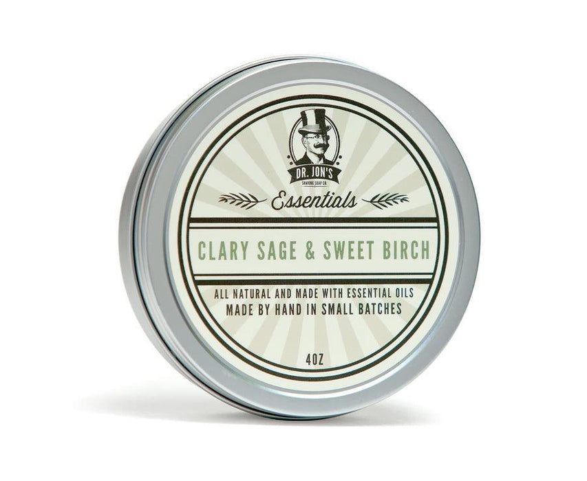 Dr Jon's - Essentials Clary Sage & Sweet Birch Shaving Soap - New England Shaving Company