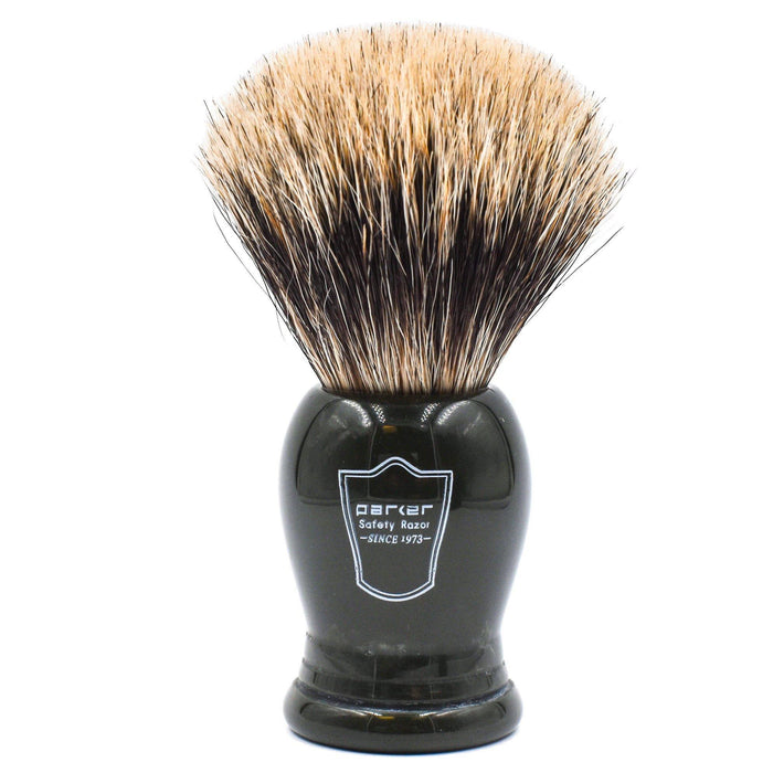 Parker - Dark Green Handle Pure Badger Brush with Stand - New England Shaving Company