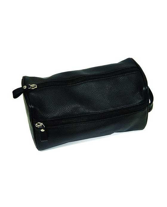 Pure Badger - Black Pebble Leather Dopp Bag - New England Shaving Company
