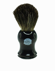 Progress Vulfix 2006B pure badger shaving brush with black polished handle and dense tapered knot