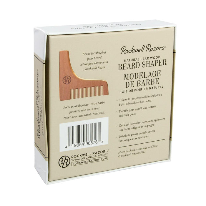 Rockwell - Beard Shaper Natural Pear Wood - New England Shaving Company