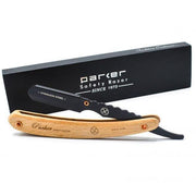 Parker - Professional Barber Razor Shavette SRP, Contoured Pine Wood - New England Shaving Company