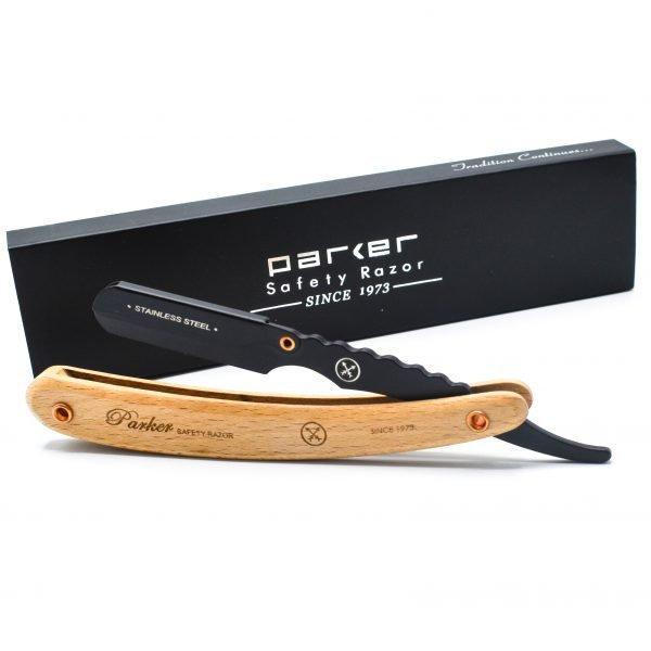 Parker - Professional Barber Razor Shavette SRP, Contoured Pine Wood