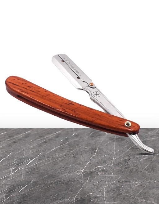 Parker SRRW Rosewood Clip Type Straight Barber Razor & 5 Shark Blades