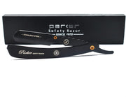 Parker - Professional Barber Razor Shavette SRXBLK, Black - New England Shaving Company
