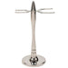 Parker - Stainless Steel Modern 2 Prong Razor and Brush Stand - New England Shaving Company