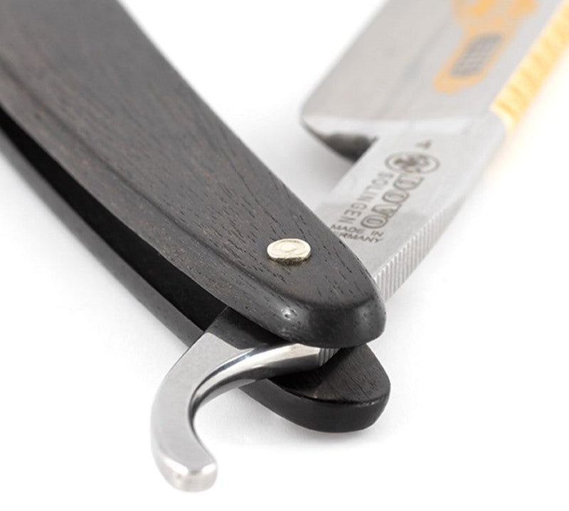 Dovo - Silver Steel Straight Razor, Ebony Handle, 5/8" - New England Shaving Company