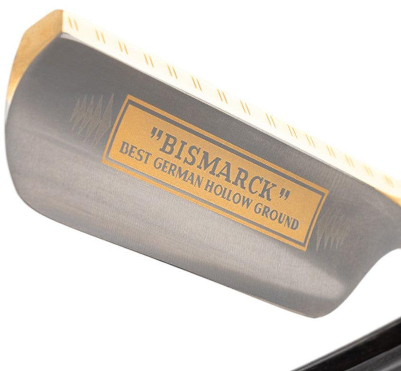 Dovo - "Bismark" Straight Razor, Ebony Handle, Round Point, 6/8" - New England Shaving Company