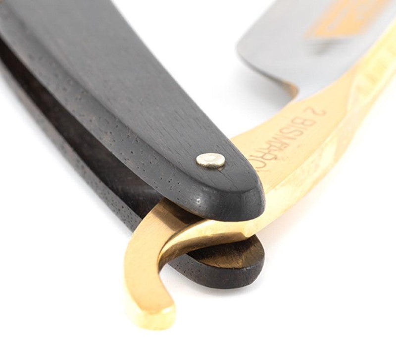 Dovo - "Bismark" Straight Razor, Ebony Handle, Round Point, 6/8" - New England Shaving Company