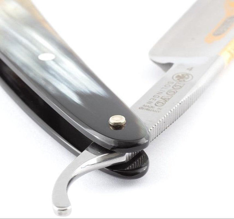 Dovo - "Prima" Straight Razor, Horn Handle, Round Point, 5/8" - New England Shaving Company