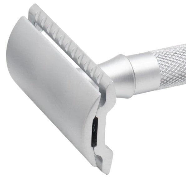 Merkur - 22C Long Handle Safety Razor, Matt Chrome Handle - New England Shaving Company