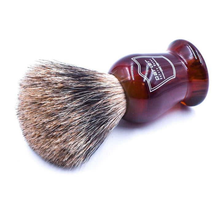 Parker - Faux Tortoise Handle Pure Badger Brush with Stand - New England Shaving Company