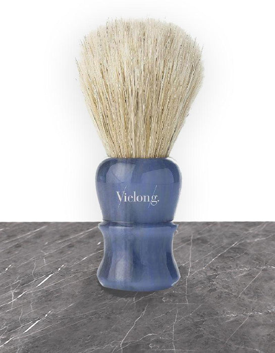 Vielong Vintage Quart Horsehair Shaving Brush, Blue Acrylic Handle