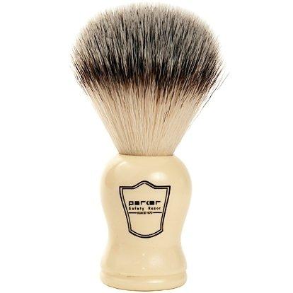 Parker - White Handle Synthetic Brush with Stand - New England Shaving Company