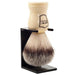 Parker - White Handle Synthetic Brush with Stand - New England Shaving Company