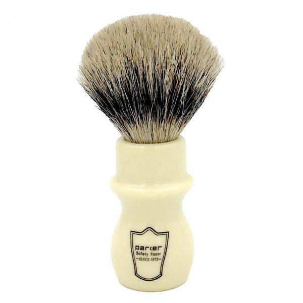 Parker - Ivory Handle Pure Badger Mug Shaving Brush with Stand