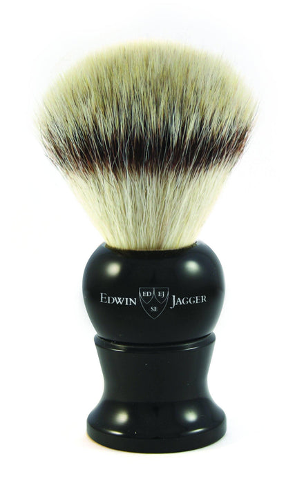 Edwin Jagger - 3EJ286SYNST English Shaving Brush, Imitation Ebony with Synthetic Silver Tip Fiber, Large