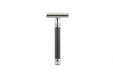 Edwin Jagger - DESSGA5 3ONE6 Stainless Steel Grooved Anodized Gun Metal Double Edge Safety Razor - New England Shaving Company