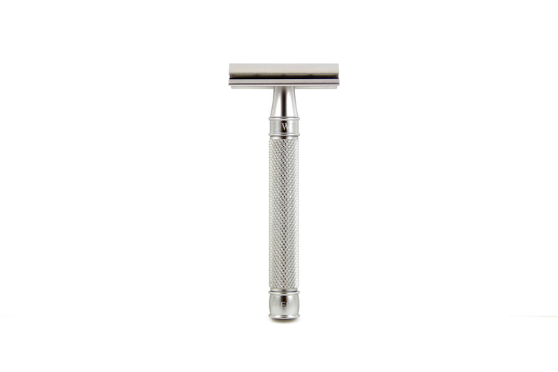 Edwin Jagger - DESSKNBL 3ONE6 Stainless Steel Knurled Handle Double Edge Safety Razor - New England Shaving Company
