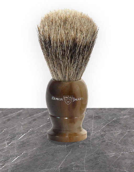 Edwin Jagger - 1EJ872 English Shaving Brush, Imitation Light Horn with Best Badger, Medium - New England Shaving Company