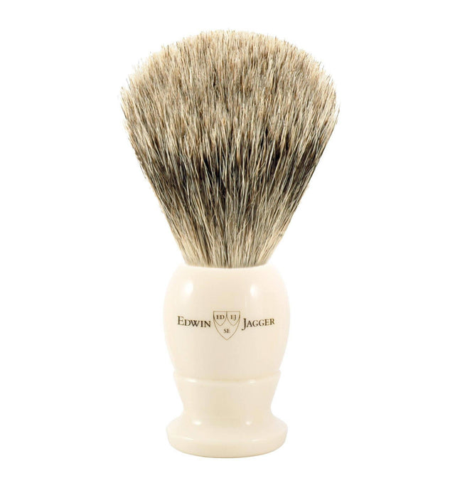 Edwin Jagger - 3EJ877 English Shaving Brush, Imitation Ivory with Best Badger, Large