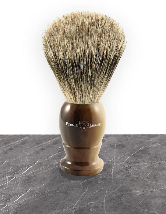 Edwin Jagger - 5EJ872 English Shaving Brush, Imitation Light Horn with Best Badger, Extra Large